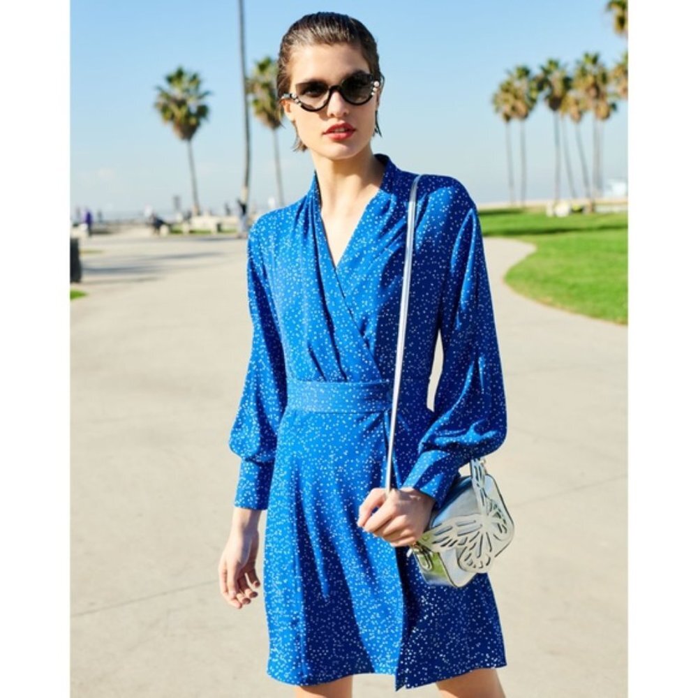Equipment Fanetta Speckled Dot Wrap Dress - Picture 4 of 5